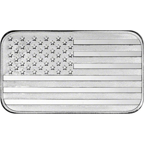 1 oz Highland Mint Silver Bar - American Flag Design - 999 Fine