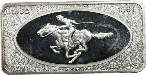 Patrick Mint San Francisco Pony Express 1oz .999 Fine Silver Bar