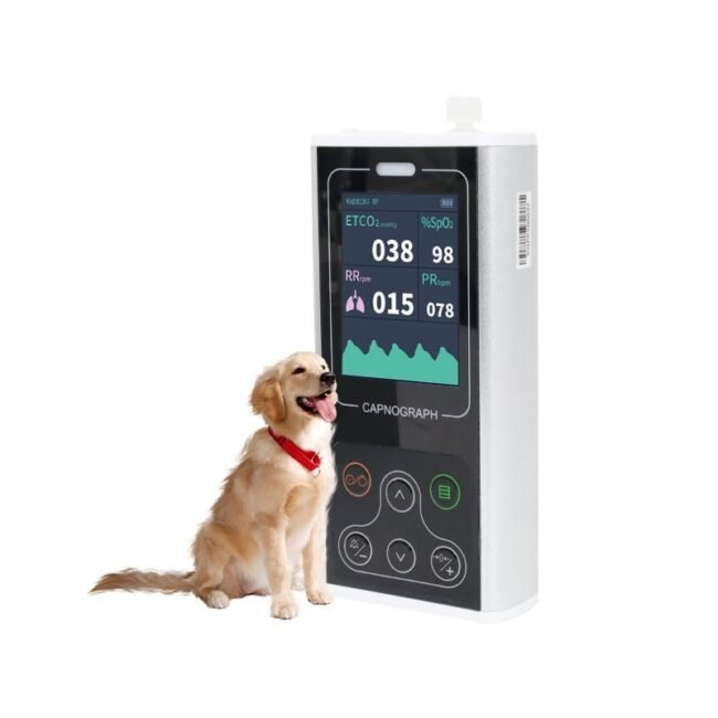 Handheld Veterinary CO2 Patient Monitor VET Capnograph ICU ETCO2 Sidestream AwRR