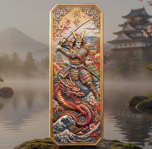**PRESALE** Ancient Legacies Japan 24k Gold Gilded 5oz Copper bar (10k Mintage)