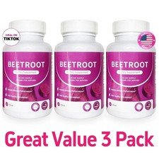 3X Rosabella Organic Beet Root 60 Capsules Natural Energy Boost Blood Pressure