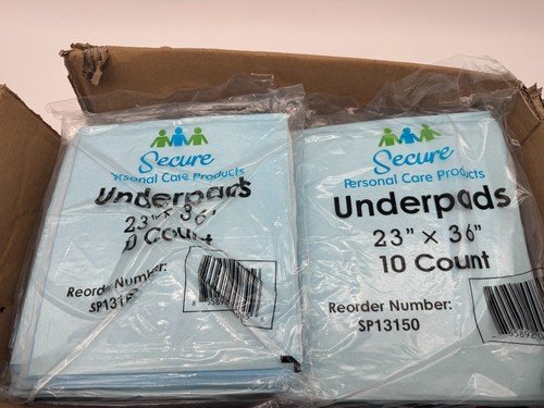 Secure Personal Care Products Underpads Blue 23x36 100 Pads SP13040 NEW