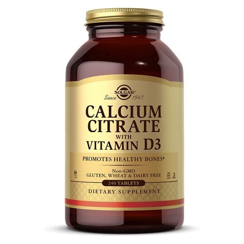 Solgar Calcium Citrate with Vitamin D3 240 Tablets, Healthy Bone
