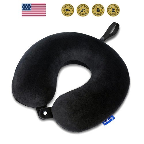 Memory Foam Travel Pillows for Airplanes – Neck Pillow for Traveling with Att…