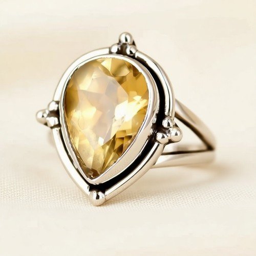 Amazing Citrine Gemstone Handmade 925 Sterling Silver Ethnic Jewelry Ring