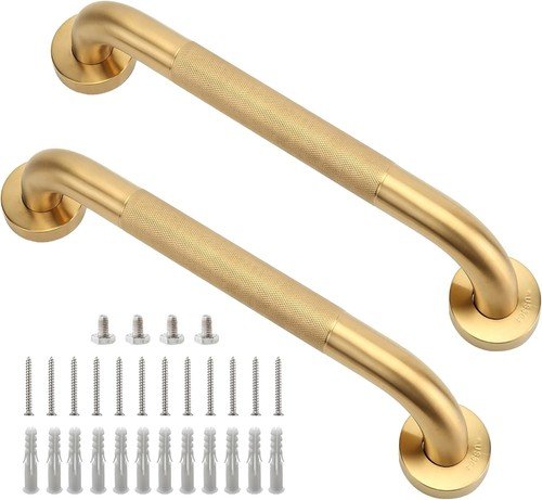 Shower Grab Bar 2 Pack 12Gold Bathroom Grab Bar 1.25 Diameter Stainless Steel