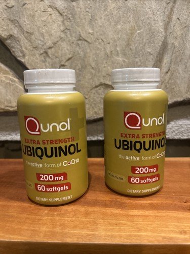 2 Ubiquinol, Qunol Extra Strength 200 mg. (60 Softgels X 2) EXP 01/2027