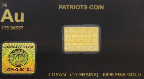 1 Gram Fine Breakable Gold Bar Breaks into 15 + FREE SILVER
