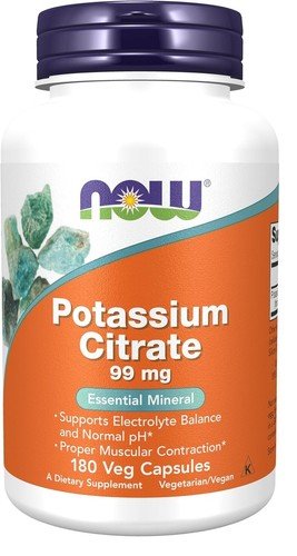NOW Foods Potassium Citrate 99 mg 180 Veg Capsules