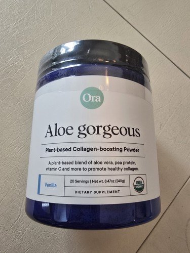 Ora Organic Aloe Gorgeous - Plant-based Collagen-boosting Powder, Vanilla 20 Srv