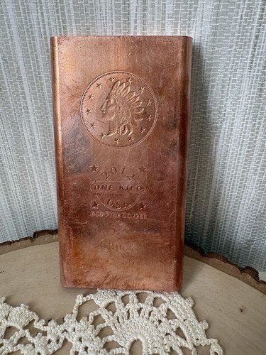1 Pound .999 Fine Copper Bar 2012 Indian Head.
