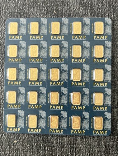 PAMP Suisse 1g Gold Bar 999.9 Fine Gold Sealed in Assay Card- From Multicard