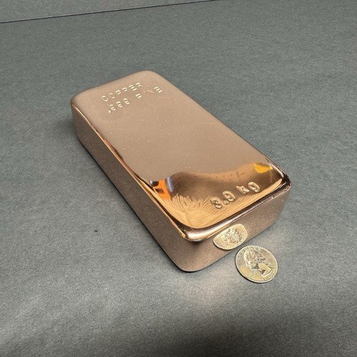 3.9kg / 8.59lb .999 Copper Bar - Mirror Finish On Top And Sides, Bullion, Sealed