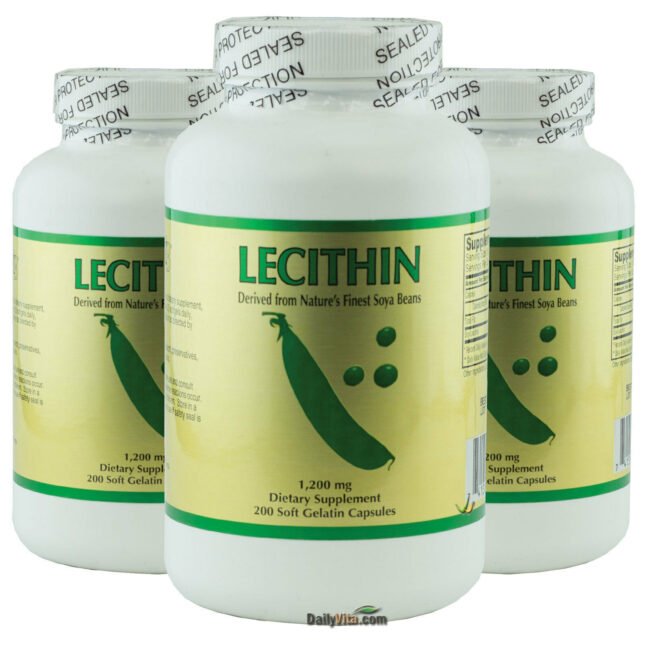 3 Bottles of Lecithin 1200mg 200 Softgels anti-oxidant
