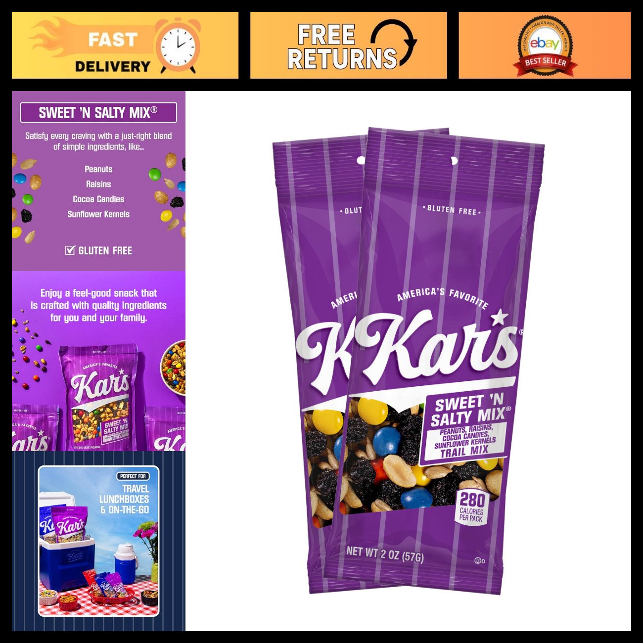 Sweet & Salty Trail Mix, Gluten-Free Snack, Healthy Nuts & Dried Fruit Mix