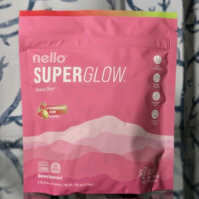 Nello Superglow Beauty Elixir Strawberry Kiwi Flavor 20 Packets ~ Exp 06/2028