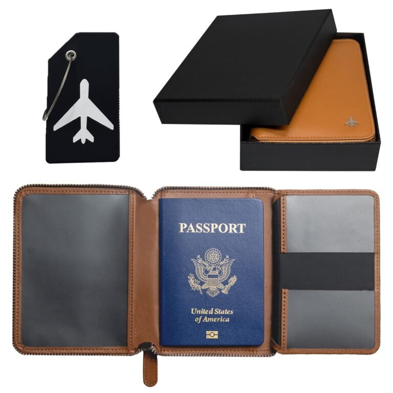 Pilot Wallet Passport Holder RFID Blocking Nappa Leather Travel Wallet, Styli…