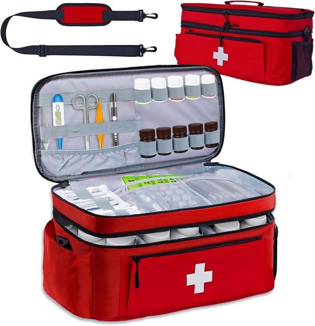 First Aid Bag Empty Large Travel Trauma Medical Bag with Dividers Storage Pouch