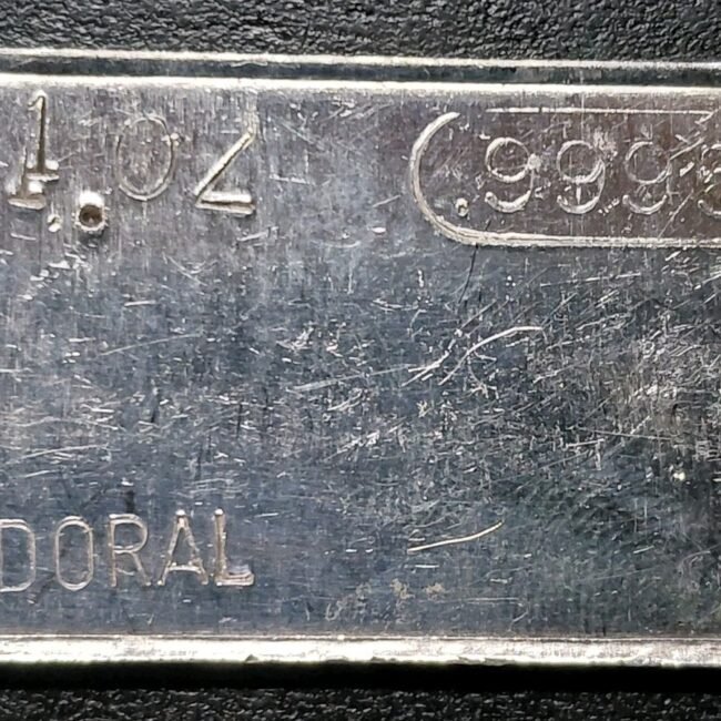 VINTAGE 1985 DORAL  1 OUNCE .9995 SILVER BAR . FREE SHIPPING
