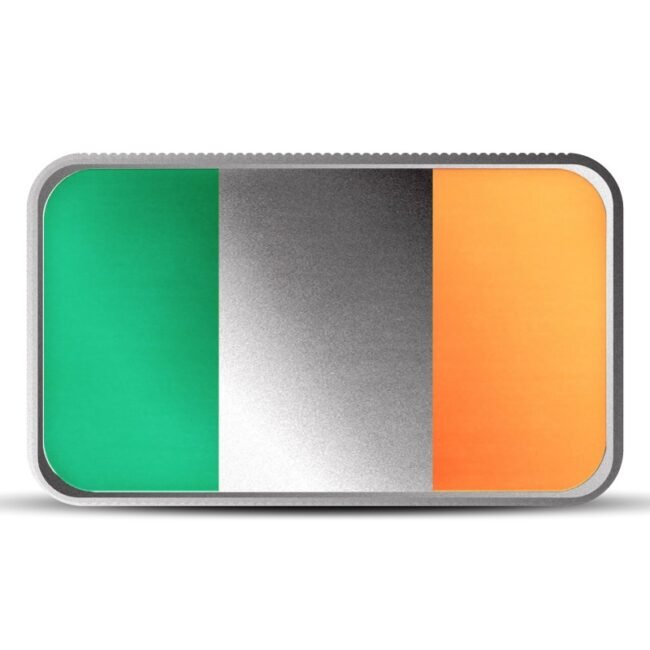 1 oz Ireland Country Flag Silver Bar (Colored)