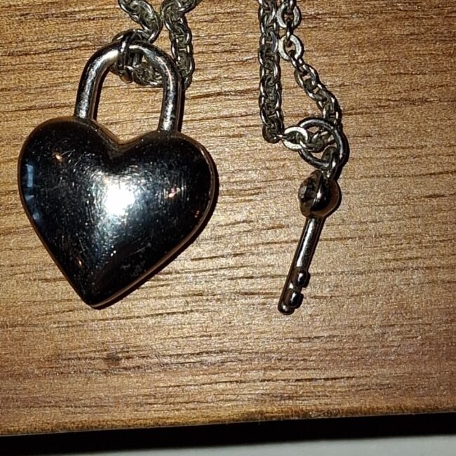 Touchstone Crystal Heart and Key Double Necklace