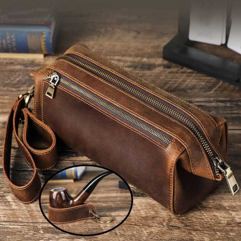 Leather Premium Smoking Tobacco Pipe Bag Travel Pipes Accessories Storage Case