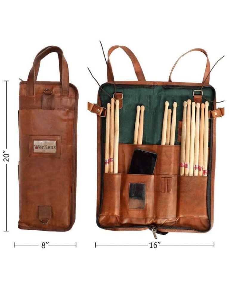 Drum Stick Bag Leather Drumstick Case Percussion Drummer Gift Shoulder Strap NEW