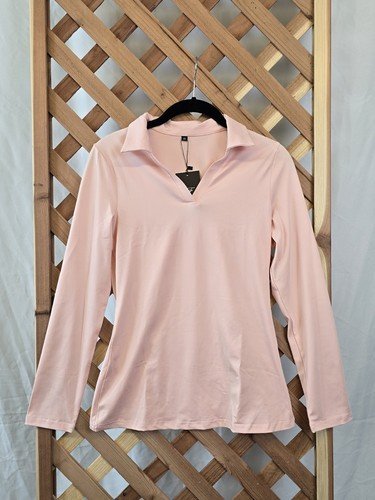 NWT FKEEP Women's Tennis/Golf Long Sleeve V-Neck Shirt - Color Pink - Size XS