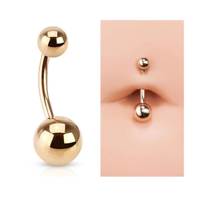 14G GOLD TITANIUM STEEL BELLY BUTTON NAVEL RING BODY JEWELRY BARBELL 14 GAUGE