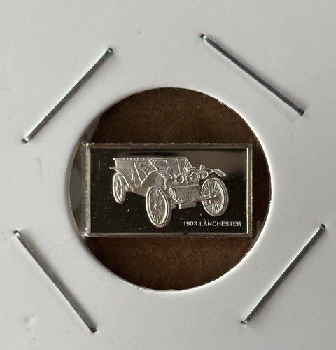 Franklin Mint 1903 Lanchester Centennial Car Silver Mini Ingot .925
