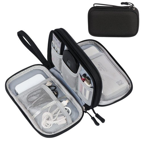 DDgro Electronics Travel Organizer, Tech Accessories Pouch Bag Black-Small