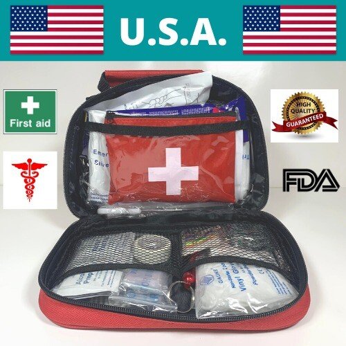 150+ Piece First Aid Kit Home Car Travel Emergency Medical Supplies Red Bag