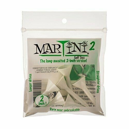 MARTINI 2" WHITE GOLF TEES- 2 PACKAGES OR 12 TEES TOTAL