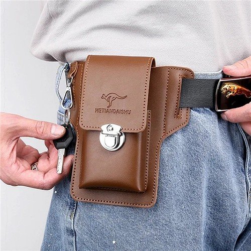 Leather Belt Loop Pouch Accessories Walkie Talkie Holder Cell Phone