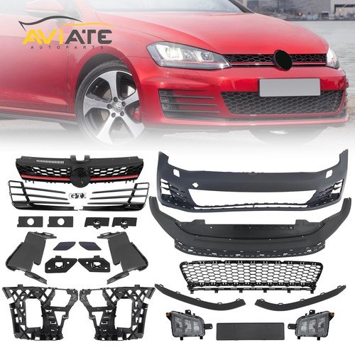 Front Bumper Cover Kits Unpainted For Volkswagen VW Golf MK7 GTI Style 2015-2017