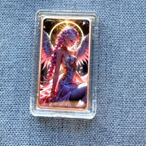 (NAUGHTY SERIES) Anime Goddess Wings 1 OZ 0.999 UV Printed Copper Bar