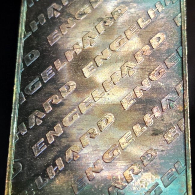 RAINBOW Vintage Engelhard 1 Oz Silver Art Bar 999 Toning FT52382 RARE 1oz