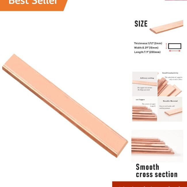 12Ga Copper Flat Bar 2mm x 10mm x 200mm - Smooth, Durable, and Versatile