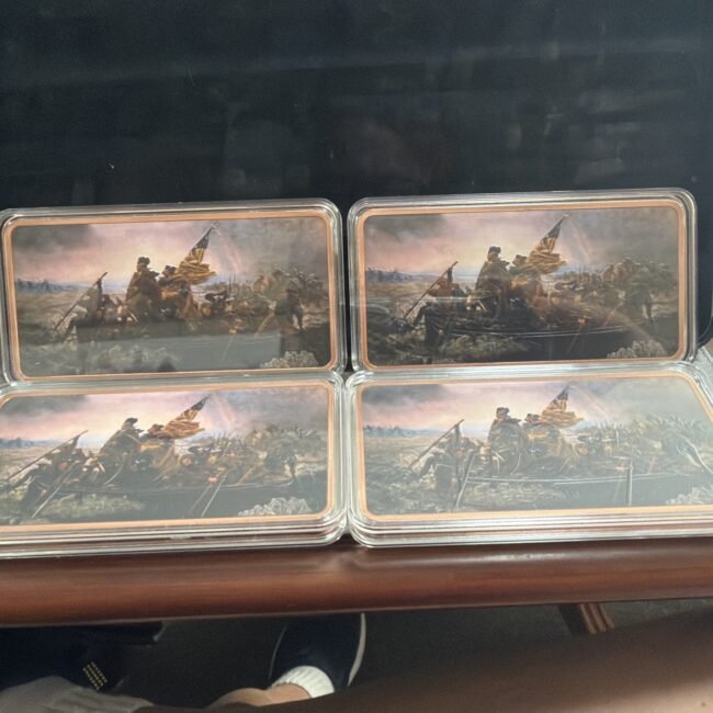 10 oz Copper George Washington Crossing the Delaware Colorized Copper Bar