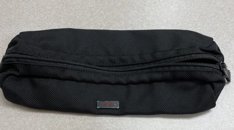 TUMI Black Ballistic Accent Zipper Accessory Cord Travel Pouch Case Bag