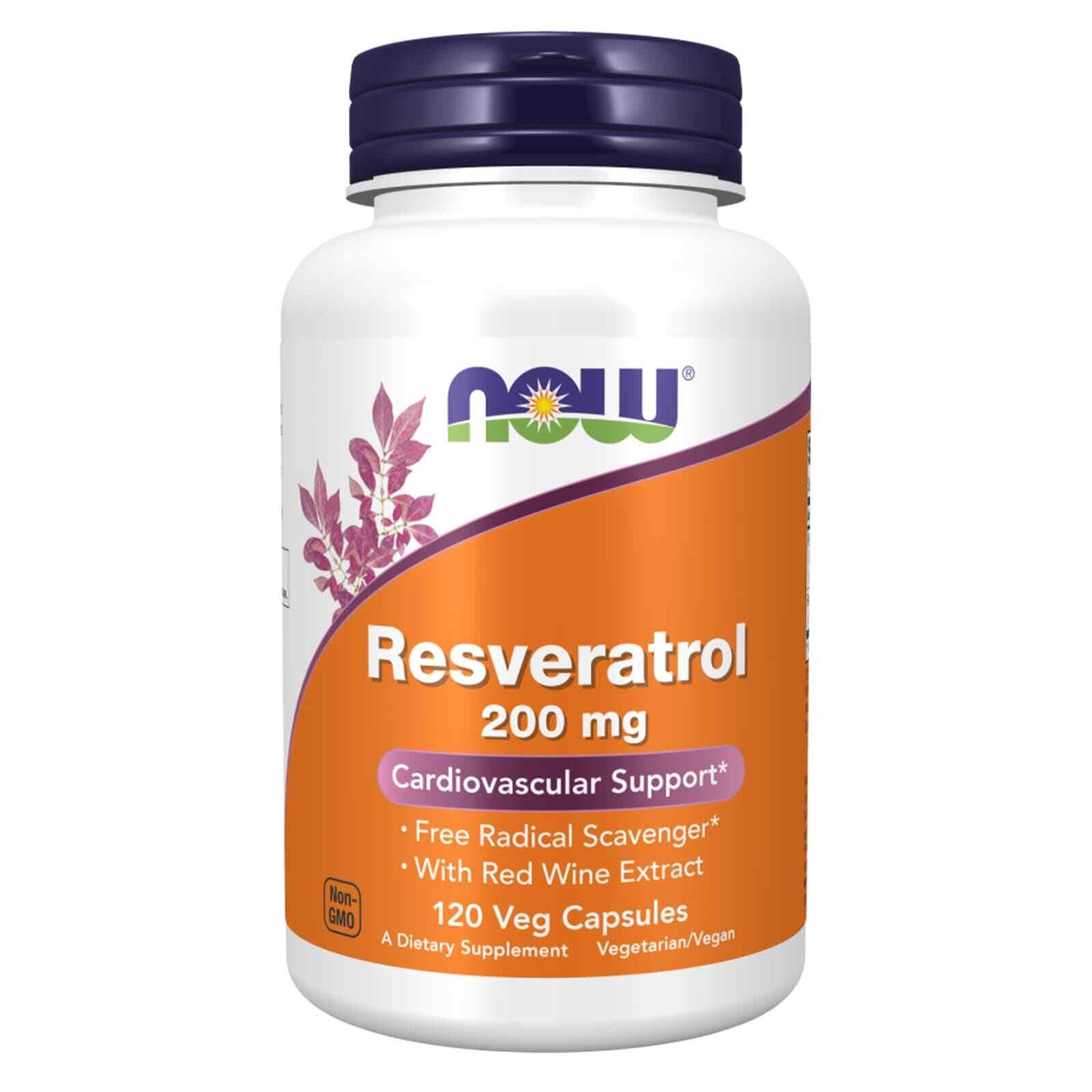 NOW FOODS Resveratrol 200 mg 120 Veg Capsules