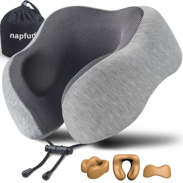 napfun Neck Pillow for Traveling, Upgraded Travel Neck Pillow for Airplane 10…