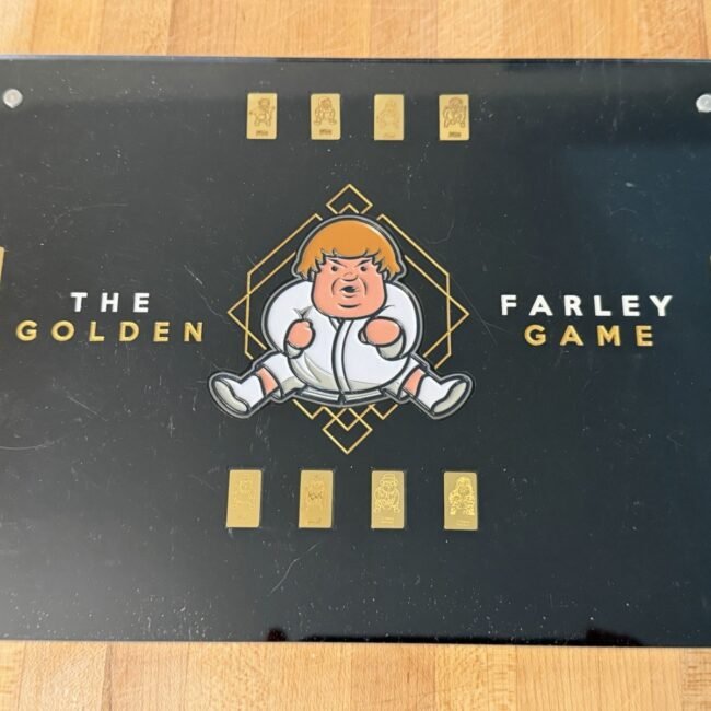 Golden Farley Game COMPLETE Set 12x 1/100 oz Gold Bars w/ Display RARE
