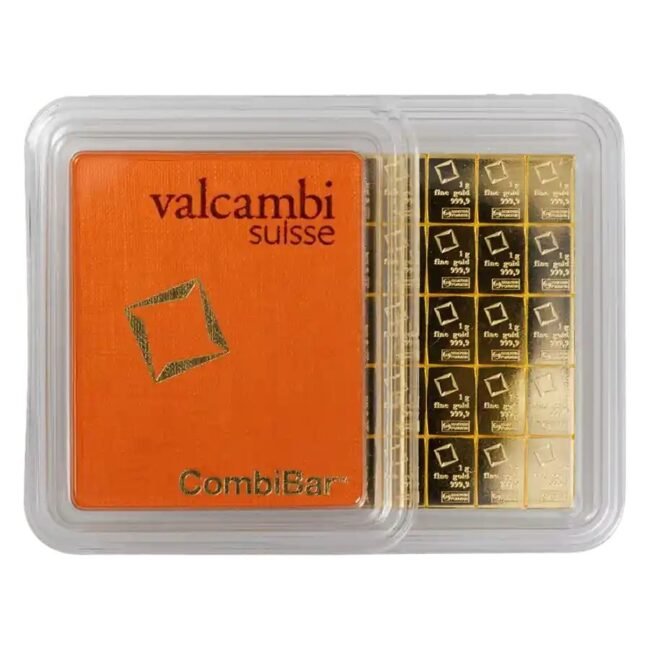 50 x 1 gram Gold Valcambi CombiBar™ (In Assay).9999 Fine