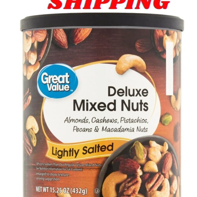 Great Value Lightly Salted, Deluxe Mixed Nuts, 15.25 oz New