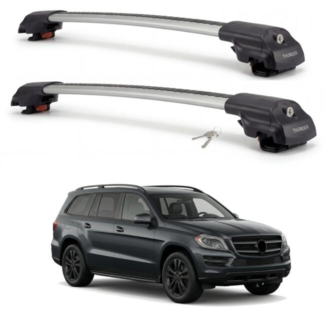 Roof Rack Cross Bars for Mercedes-Benz GL-Class 2013-2016 Aluminum Silver Pair