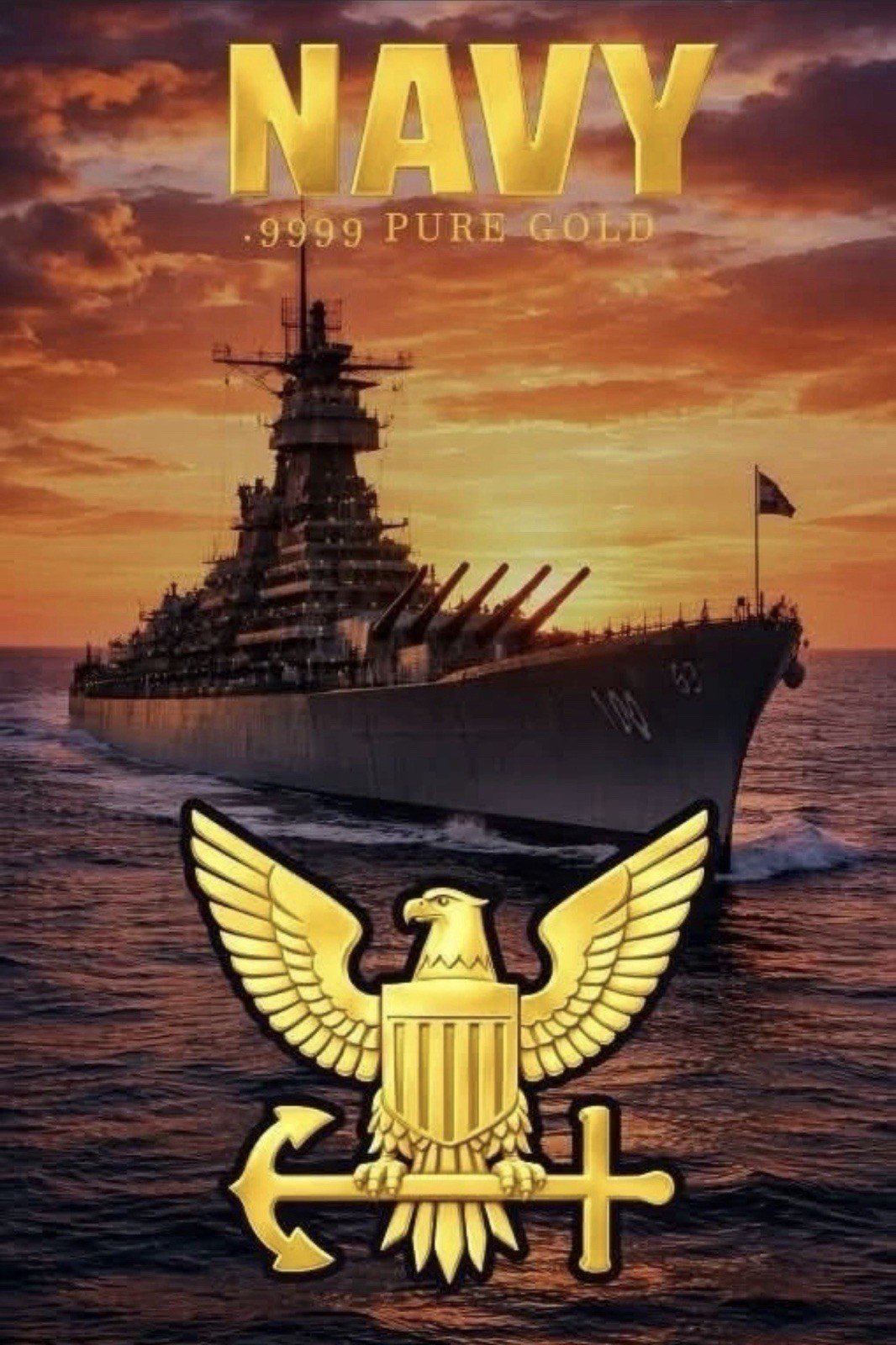 2026 U.S. Navy 1/1000th oz .9999 Gold in Card