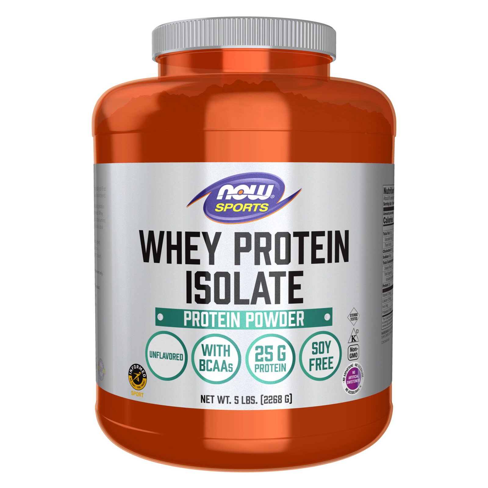NOW FOODS Whey Protein Isolate Unflavored Powder 5 lbs.
