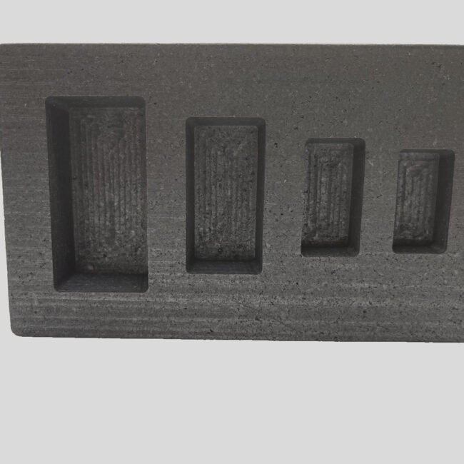 Graphite Ingot Mold for Casting (4) Cavity 1 oz, 2 oz, 5 oz, and 10 oz Gold Bars
