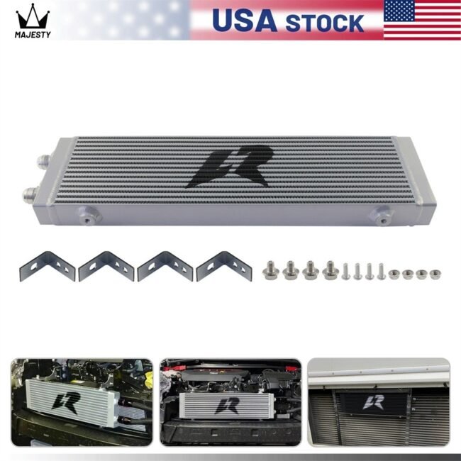 Universal Dual Pass Bar & Plate Oil Cooler 18.5"x5.5"x1.58" Core Large Silver